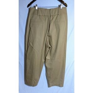 Exquise Cotton Pleated Trousers Tan Wide Leg Quiet Luxury Minimalist